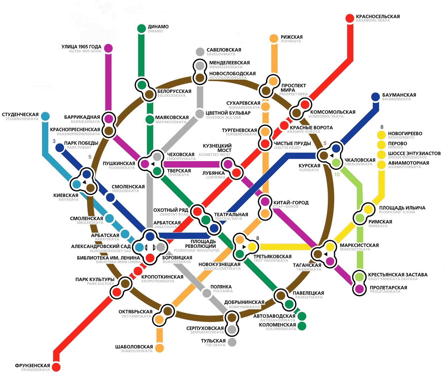 Схема станций метро для выезда курьеров от ЕЦТ